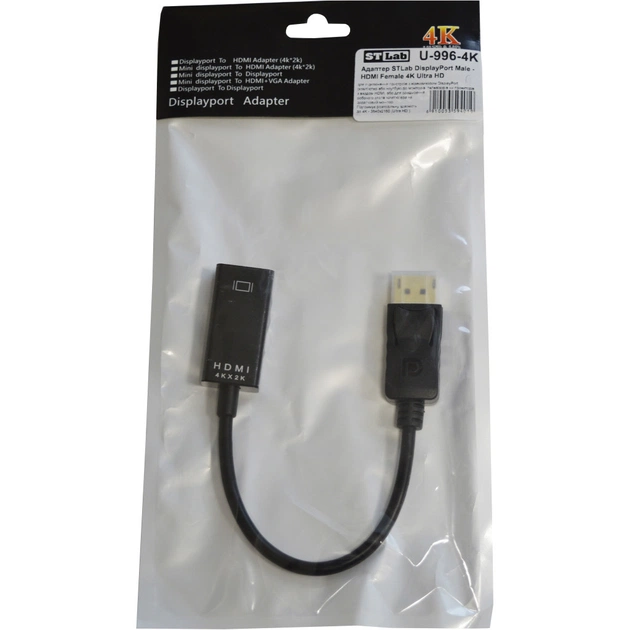 Перехідник DisplayPort Male to HDMI 4K Ultra HD Female ST-Lab (U-996-4K) - picture 6