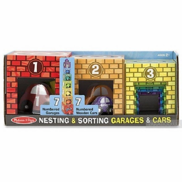 Розвиваюча іграшка Melissa&Doug Набір блоків Автомобілі і гаражі (MD12435) - зображення 1