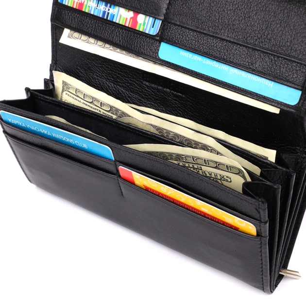 Гаманець ST Leather З натуральної шкіри Чорний (23112) - picture 6