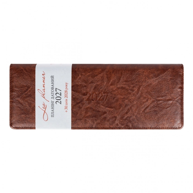 Еженедельник Leo planner Status desktop planner, 34x13 cm, dated 2027, brown, 128 pages (252763) - изображение 1