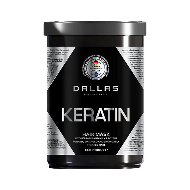 Маска для волосся Dalas Keratin з кератином і екстрактом молочного протеїну 1000 мл (4260637723246) - зображення 1
