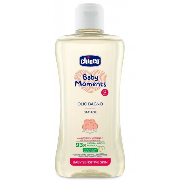 Дитяча олія Chicco Baby Moments для ванни для чутливої шкіри 200 мл (10240.00) - зображення 1