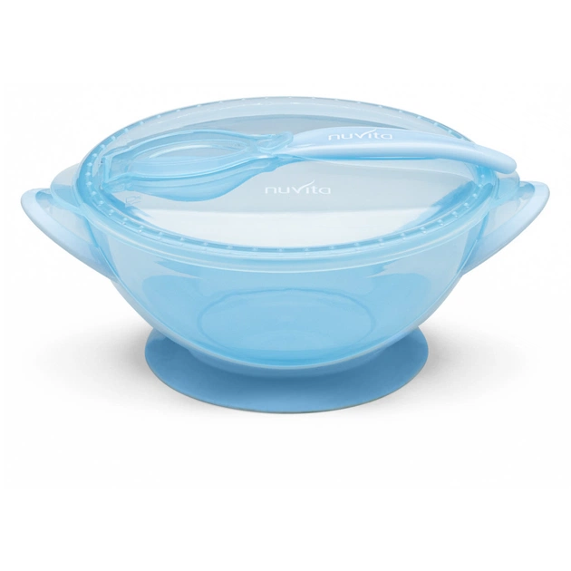 Набор детской посуды Nuvita COOL 6м+ Синий дорожный (NV1421COOLBLUE) - изображение 1