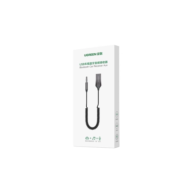 Bluetooth трансмітер Ugreen Bluetooth 5.0 Aux with mic CM309 UGREEN Black (70601) - зображення 3