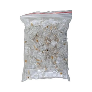 Коннектор RJ45 cat.5e UTP 8P8C, сквозные отверстия, 100шт/пак Kingda (KD-PG8032-C5E/100) изображение 1