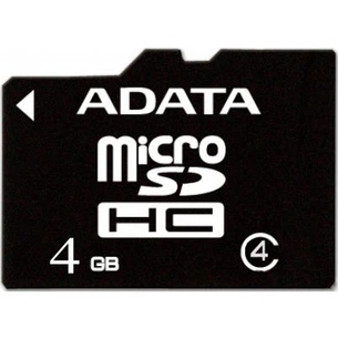 Карта пам'яті ADATA 4GB microSD class 4 (AUSDH4GCL4-R) зображення 1