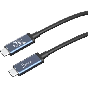 Дата кабель USB-C to USB-C 0.8m USB4 40Gbps 240W (48V/5A) 8K60Hz premium J5create (JUC29L08-N) изображение 1