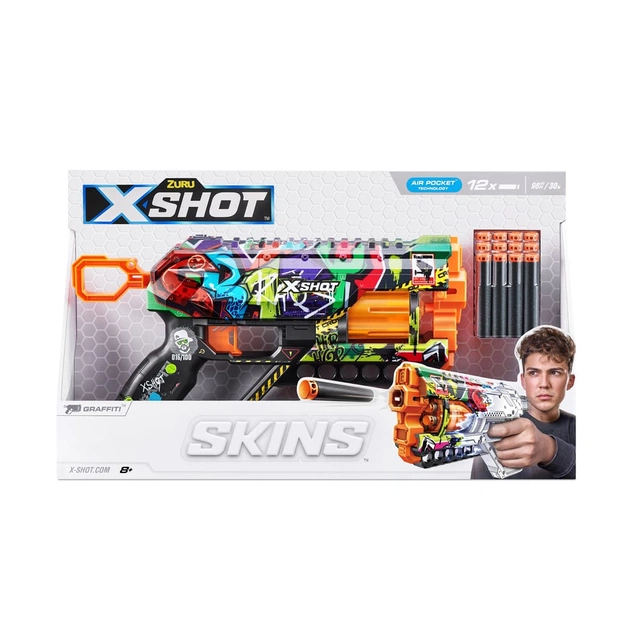 Іграшкова зброя Zuru X-Shot Швидкострільний бластер Skins Griefer Graffiti (12 патронів) (36561G) - изображение 1