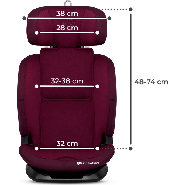 Автокресло Kinderkraft Oneto3 i-Size Cherry Pearl (KCONE300RED0000) (5902533922185) - изображение 12