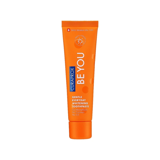 Зубна паста Curaprox Be You Вибілювальна Зі смаком персика й абрикоса з ментоловими кульками 60 мл (7612412429503) - picture 1