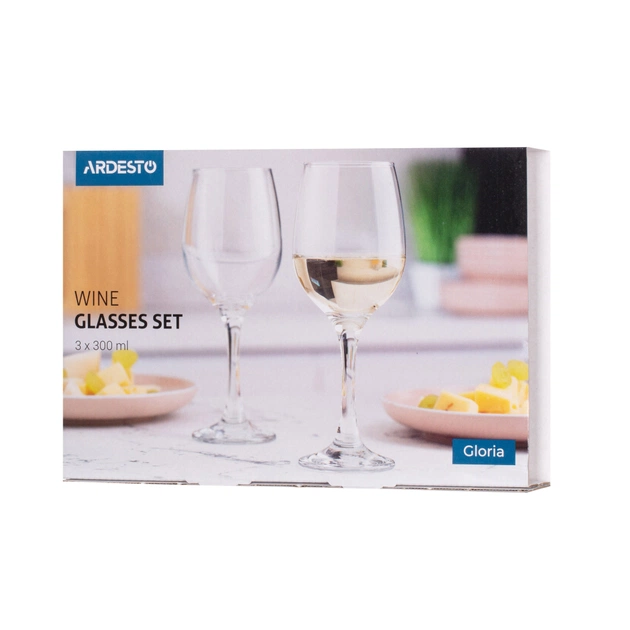Набір келихів Ardesto Gloria, 300мл, 3шт, скло, прозорий (AR2630GWT) - picture 2