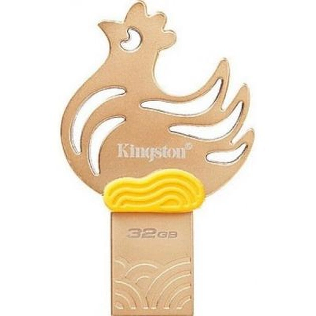 USB флеш накопичувач Kingston 32GB Rooster Metal Gold USB 3.1 (DTCNY17/32GB) - зображення 1