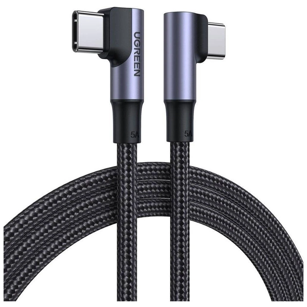 Дата кабель USB-C to USB-C 2.0m 5A 100W US335 90-degree Space Gray Ugreen (70698) - изображение 1