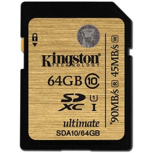 Карта пам'яті Kingston 64Gb Ultimate SDXC class 10 UHS-I (SDA10/64GB) зображення 1
