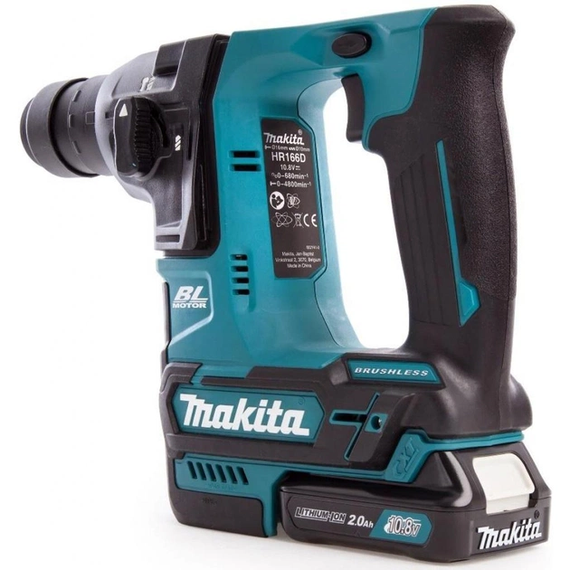 Перфоратор Makita SDS-Plus CXT Slider, 2Аг х 2шт, кейс, аксесуари (HR166DWAE1) - зображення 3