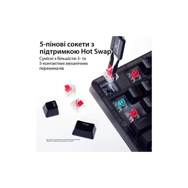 Клавіатура HyperX Origins 2 1800 HX Red USB UA Black (B4QS4AA) - picture 4