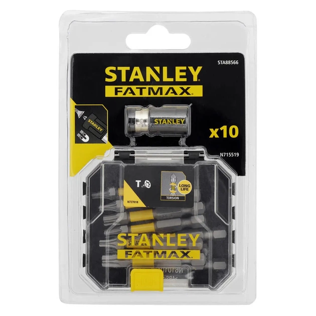 Набір біт Stanley FatMax, Torx, T10, T15, T20, T25, T30, Т40, L = 50 мм, 10 шт, кейс (STA88566) - picture 1