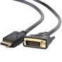 Кабель мультимедійний Display Port to DVI 24+1pin, 1.0m Cablexpert (CC-DPM-DVIM-1M) - зменшене зображення 1