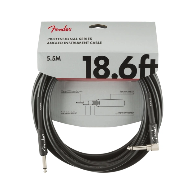 Інструментальний кабель Fender Cable Professional Series 18.6' Angled Black (228434) - изображение 1