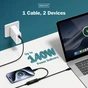 Дата кабель USB-C to 2xUSB-C 1.8m 140W black Digitus (AK-300170-018-S) - уменьшенное изображение 6