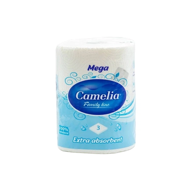 Паперові рушники Camelia Mega Білі 3 шари 1 рулон (8606107569871) - изображение 1