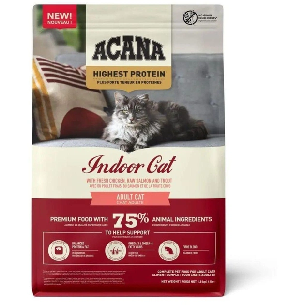 Сухий корм для кішок ACANA Highest Protein Indoor 1.8 кг (0064992723972) - зображення 1