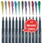 Набір маркерів Faber-Castell тонких металіків для декорування Metallics Marker M (1,5 мм) 12 кольорів (32019) - зменшене зображення 4