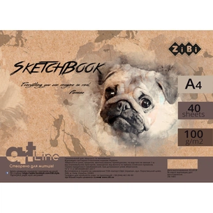 Альбом для малювання ZiBi А4, Скетчбук ART Line 40 аркушів, пружина кремовий блок (ZB.1483) зображення 1