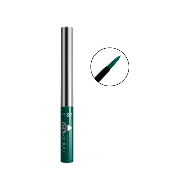 Підводка для очей Maxi Color Play Eyeliner Рідка 01 - Зелена (4823097100615) - picture 1