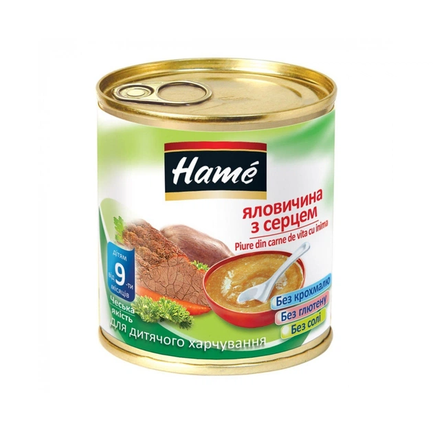 Детское пюре Hame говядина с сердцем, 100 г (8595139726171) - изображение 1