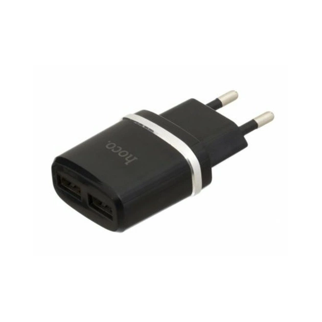 Зарядний пристрій HOCO C12 Smart dual USB charger Black (6957531063094) - изображение 1