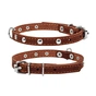 Нашийник для тварин Collar одинарний з прикрасами Ш 12 мм Д 24-32 см коричневий (00236) - зменшене зображення 1