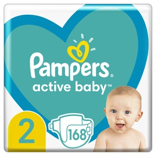 Підгузки Pampers Active Baby Розмір 2 (4-8 кг), 168 шт (8006540091319) зображення 1