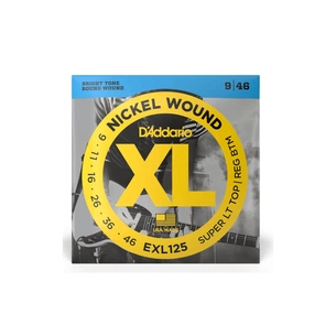 Струни для гітари D'Addario XL Nickel Wound Super Light Top / Regular Bottom (09-46) (EXL125) изображение 1