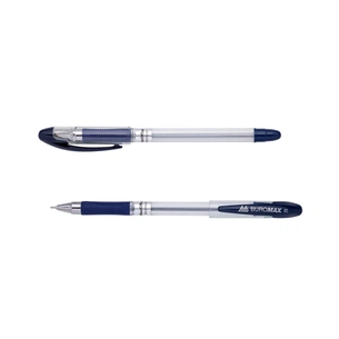 Ручка масляна Buromax MaxOFFICE, 0,7 мм, гум. грип, пласт. корпус, сині чорнила (BM.8352-01) зображення 1