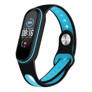 Ремінець до фітнес браслета BeCover Sport Style для Xiaomi Mi Smart Band 5 Black-Blue (705165) зображення 1