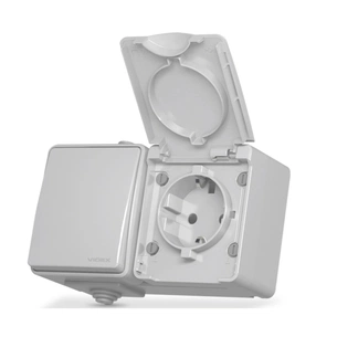 Вимикач Videx BINERA IP65 зовнішня 1ая із заземленням (VF-BNW3-G) изображение 1