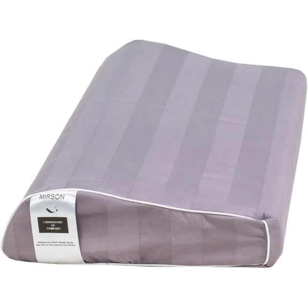 Подушка MirSon ортопедична 6109 Noble stripe Peony Kiddy Girl 50х29х5/8 (2200003262636) - зображення 1