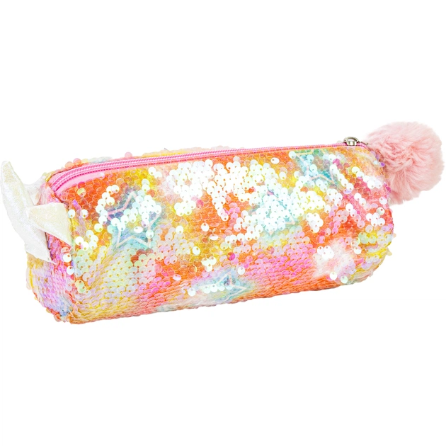 Пенал Cool For School с пайетками и помпоном 1 отделение розовый (CF87063) - изображение 1
