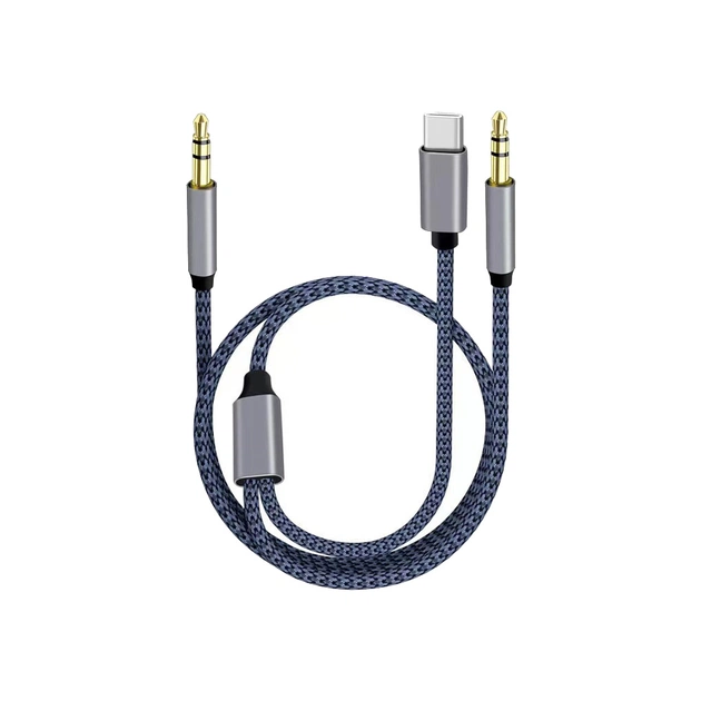 Кабель мультимедійний USB-C to 2x3.5mm M 1.2m blue XoKo (XK-MH-270) - зображення 1