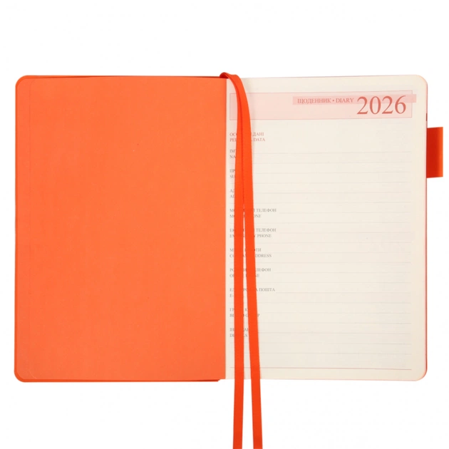 Тижневик Leo planner А5 датований 2026 "Binario", м'який, помаранчевий, 368 сторінок (252641) - picture 5