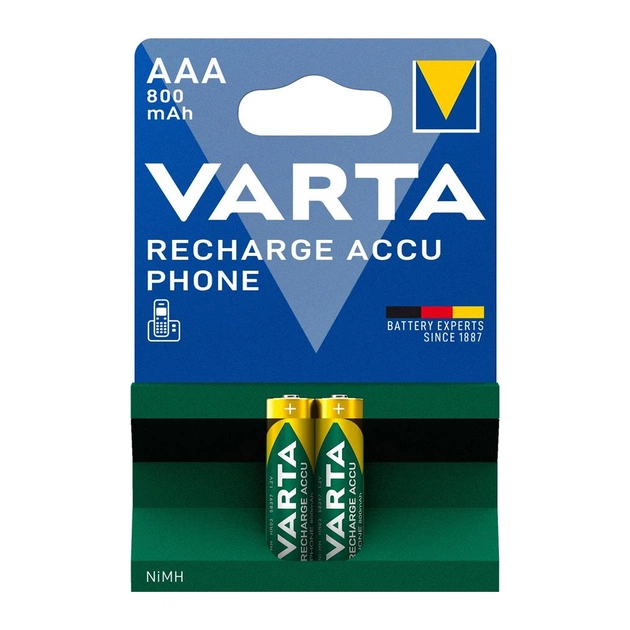 Акумулятор Varta Phone AAA 800mAh NI-MH * 2 (58398101402) - зображення 1