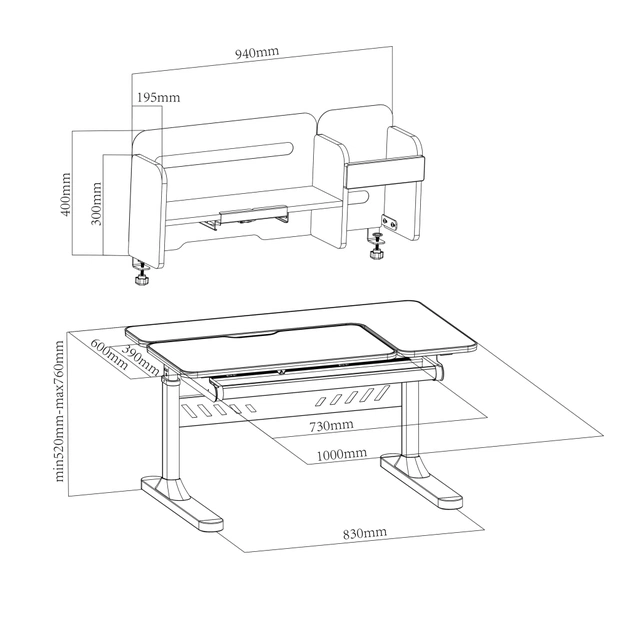Парта Cubby Nerine grey (221920) - picture 10