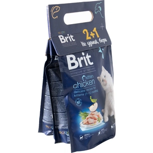 Сухий корм для кішок Brit Premium Набір 2+1 by Nature Cat Kitten з куркою 300 г (2700000024881) зображення 1