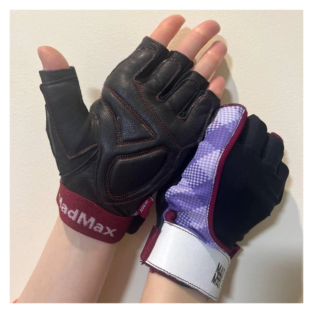 Рукавички для фітнесу MadMax MFG-911 Nine-eleven Black/perpito L (MFG-911-PEP_L) - picture 4