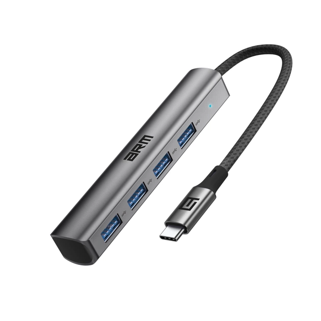 Концентратор Armorstandart USB-C to 4USB Grey (ARM69364) - изображение 1
