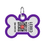 Адресник для тварин WAUDOG Smart ID з QR паспортом "Градієнт фіолетовий", кістка 40х28 мм (231-4034) - уменьшенное изображение 3