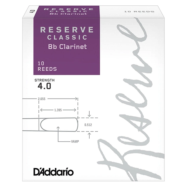 Трость для кларнета D'Addario Reserve Classic Bb Clarinet #4.0 - 10 Pack (DCT1040) - изображение 1