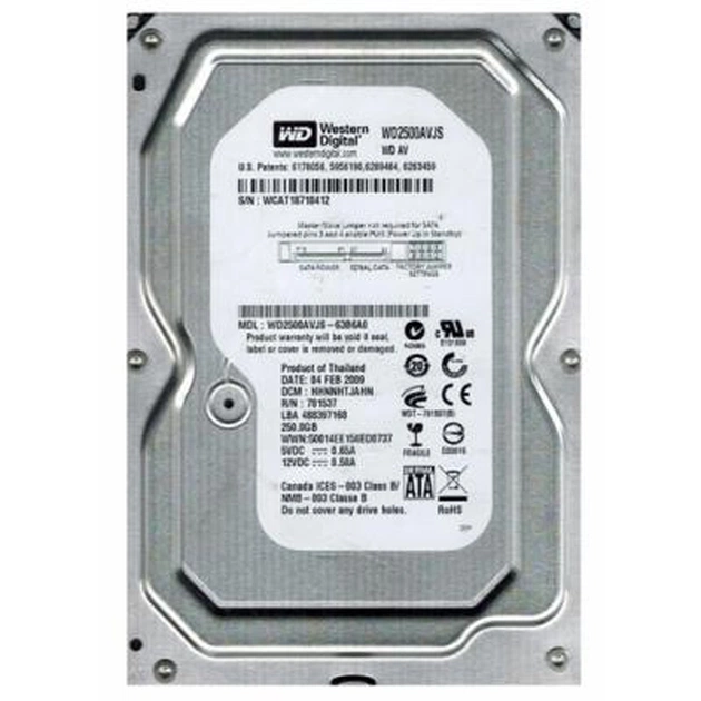 Жорсткий диск 3.5" 250Gb WD (#WD2500AVJS#) - зображення 1