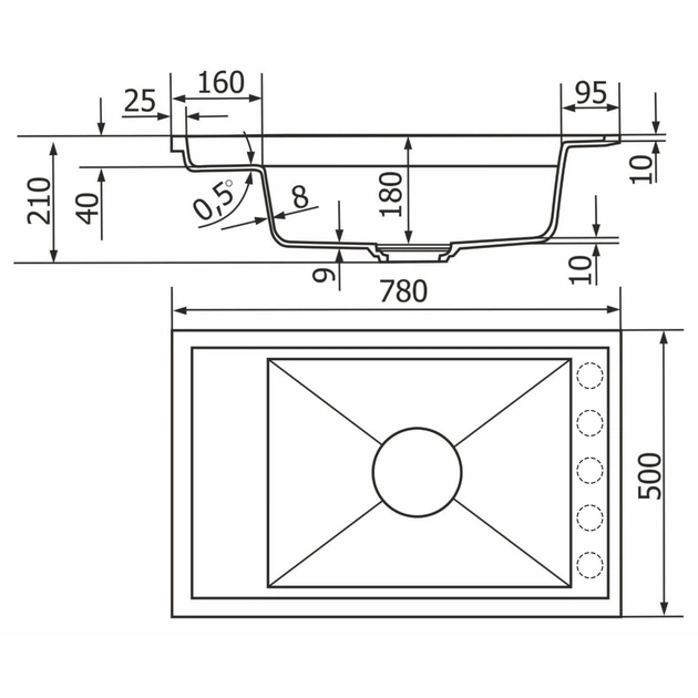 Мойка кухонная GRANADO Royal Estella black (+ подрібнювач Algar 1000 + змішувач Ferrol inox + дозвтор Redondo inox + ко (ksg0301) - изображение 12